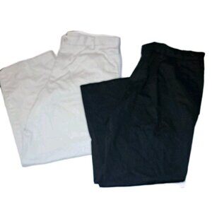 Dockers Mens Black 40x29 Classic Fit Pleated And Beige Flat Front 40x29 Lot Of 2